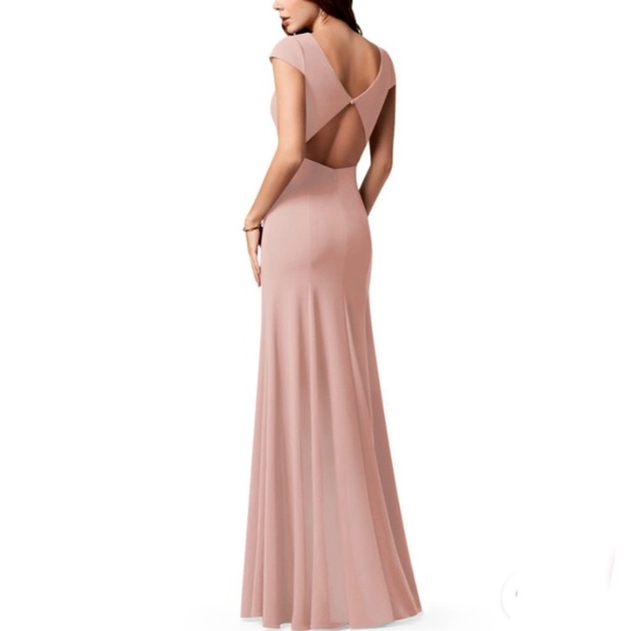 AZAZIE MEARA Dusty Rose Bridesmaid Floor Length Dress - Medium - Picture 4 of 7